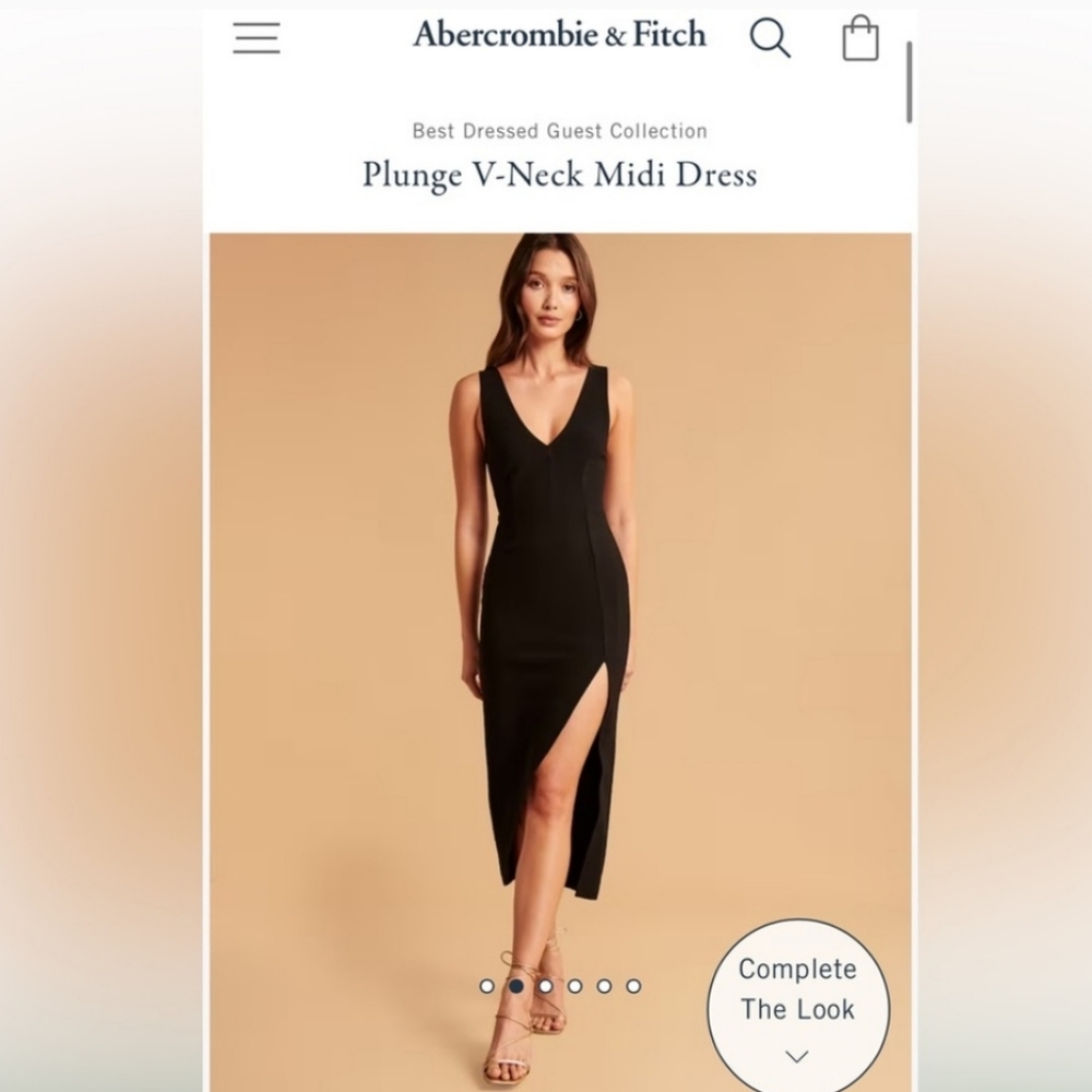 Abercrombie & fitch balck v-neck plunge dress